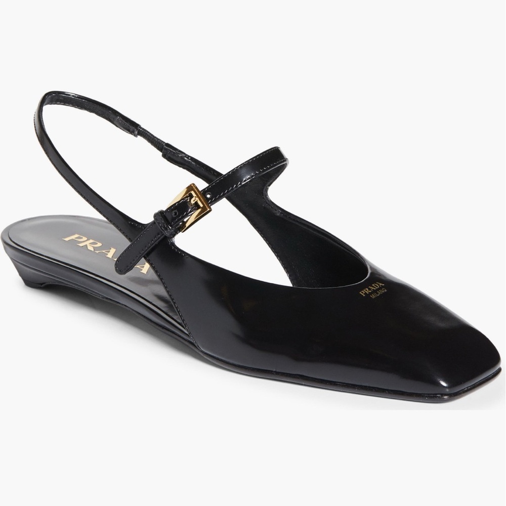 Prada Women's Black Slingback Flats